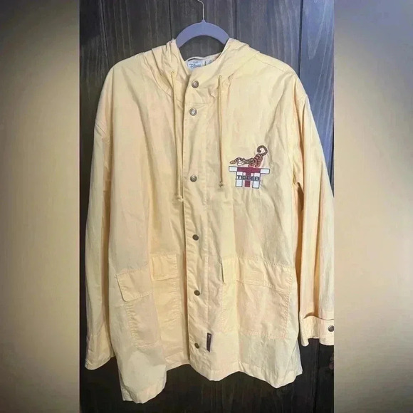 Vintage Disney Store Tigger Coat Jacket Mens Large Yellow Hood Full Zip Raincoat - Picture 5 of 8